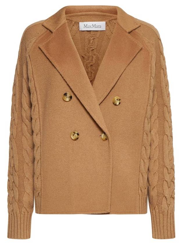 Micio Double-Breasted Long-Sleeve Cardigan Camel - MAX MARA - BALAAN 1