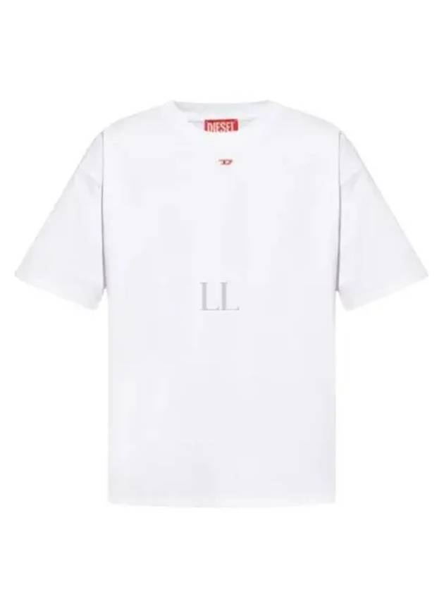 Embroidered D Patch Short Sleeve T-Shirt White - DIESEL - BALAAN 2