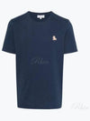 Chillax Fox Patch Regular Short Sleeve T-Shirt Navy - MAISON KITSUNE - BALAAN 2