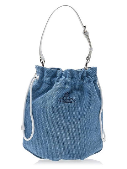 Canvas Drawstring Bucket Shoulder Bag Light Blue - VIVIENNE WESTWOOD - BALAAN 2