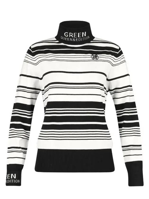 Women s Turtleneck Multi Stripe Long Sleeve Knit Shirt GQ4A634W - LUX GOLF - BALAAN 1