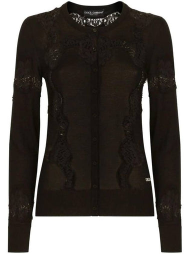 lace detail panel cardigan FXV05TJEMO7 - DOLCE&GABBANA - BALAAN 1