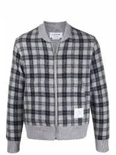 Men's Double Face Tartan Wool Bomber Jacket Grey - THOM BROWNE - BALAAN 2