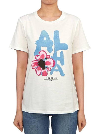 Yen Cotton Short Sleeve T-Shirt White - MAX MARA - BALAAN 2