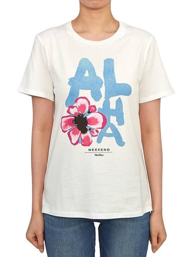 Yen Cotton Short Sleeve T-Shirt White - MAX MARA - BALAAN 1