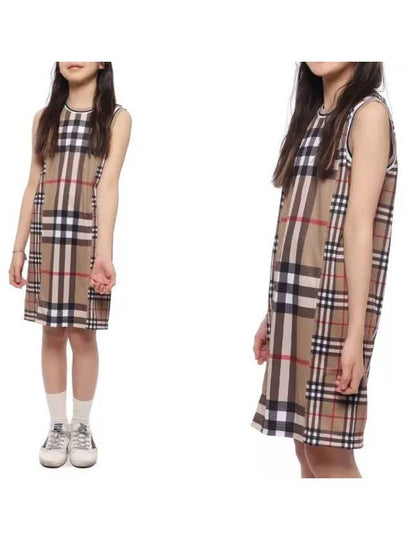 Kids Check Sleeveless Dress Brown - BURBERRY - BALAAN 2