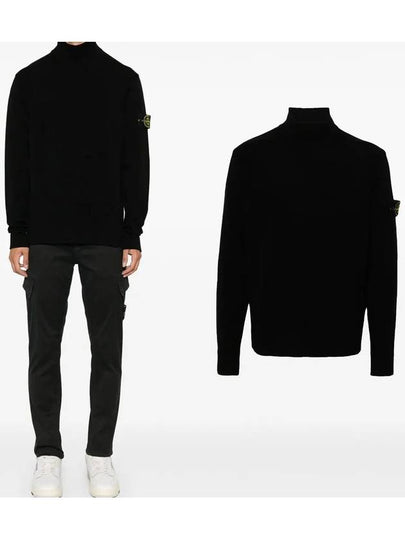 Compass Badge Knit Top Black - STONE ISLAND - BALAAN 2