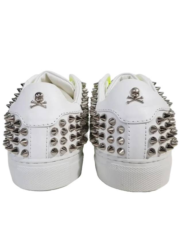 Studded Low Top Sneakers White Neon - PHILIPP PLEIN - BALAAN 5