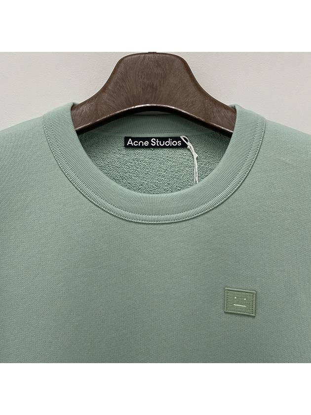 Logo Patch Regular Fit Crew Neck Sweatshirt Soft Green - ACNE STUDIOS - BALAAN 5