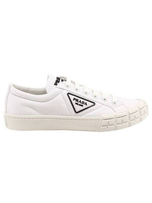 Triangle Logo Cassetta Wheel Low Top Sneakers White - PRADA - BALAAN 1