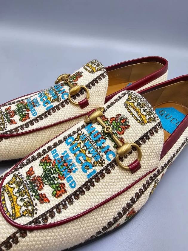 Horsebit Jacquard Loafer Ivory - GUCCI - BALAAN 7