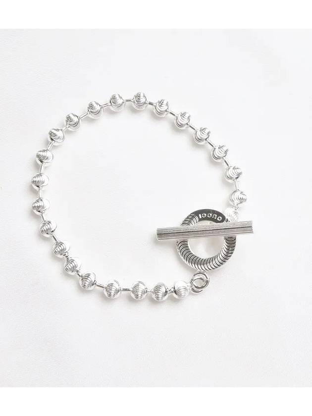 Engraved Pattern Ball Chain Bracelet Silver - GUCCI - BALAAN 3