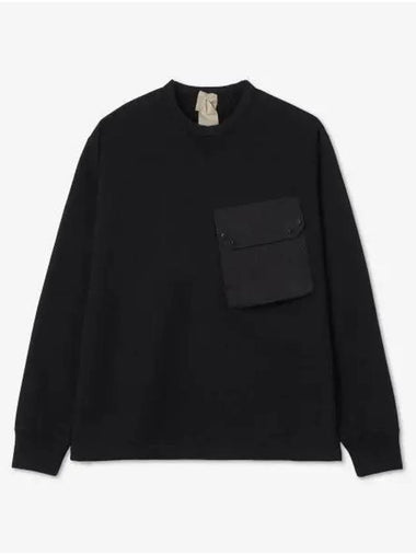 Garment dyed crew neck pocket sweatshirt black 22CTCUF03144999FW22 - TEN C - BALAAN 1