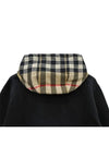 Check Hood Cotton Hoodie Black - BURBERRY - BALAAN 9