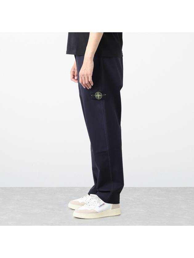 Logo Badge Fleece Regular Fit Jogger Pants Navy - STONE ISLAND - BALAAN 4