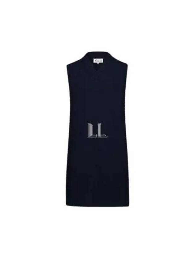 Women's V-neck Knit Midi Dress Blue - MAISON MARGIELA - BALAAN 2