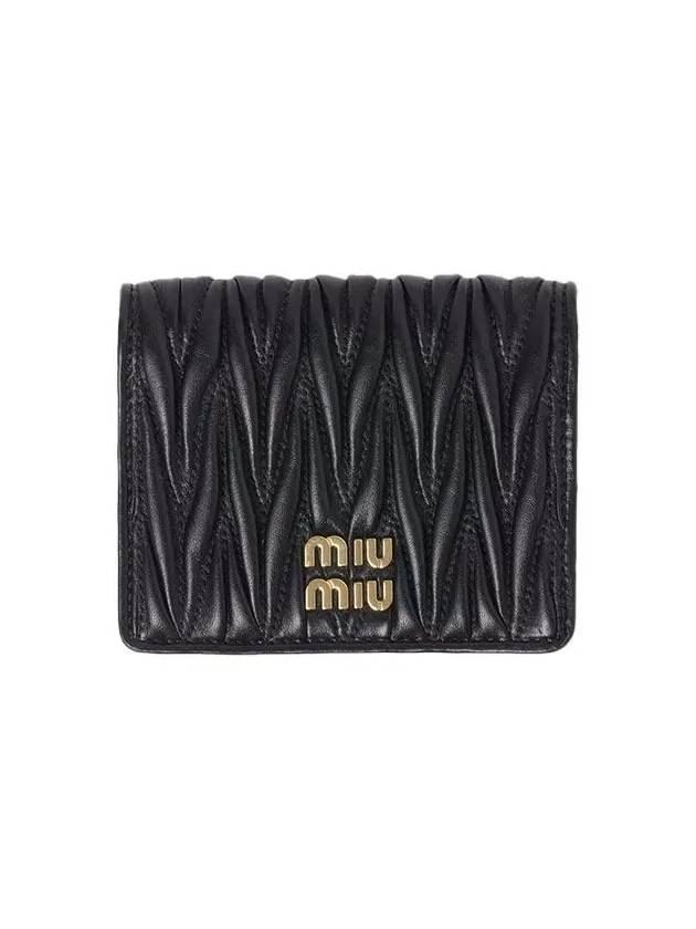 Matelasse Leather Half Wallet Black - MIU MIU - BALAAN 2