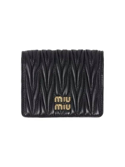 Matelasse Leather Half Wallet Black - MIU MIU - BALAAN 2