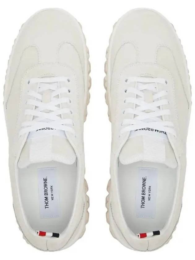 Calf Suede Cable Knit Sole Field Shoes White - THOM BROWNE - BALAAN 4