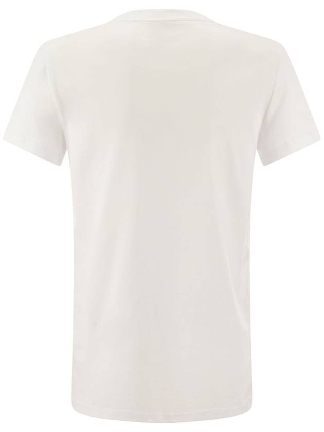 Taverna Applique Cotton Short Sleeve T Shirt White - MAX MARA - BALAAN 3