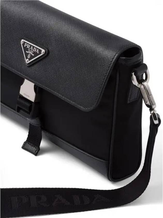 Re-Nylon Saffiano Shoulder Bag Black - PRADA - BALAAN 6