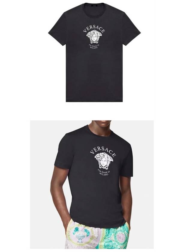 Men's Medusa Logo Printing Short Sleeve T-Shirt Black - VERSACE - BALAAN 5