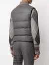 Flannel Down Filled 4-Bar Vest Medium Grey - THOM BROWNE - BALAAN 6