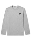 Black Heart Wappen Long Sleeve T-Shirt Light Grey - COMME DES GARCONS - BALAAN 1