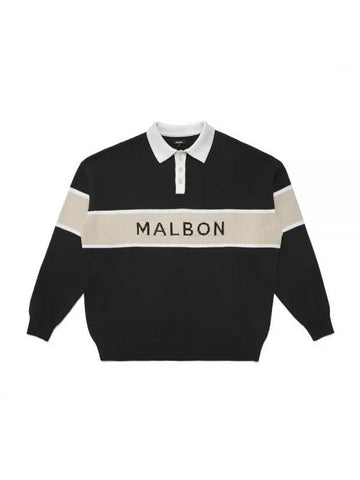 Health SeekersGolfers Color Block Flow Neck Sweatshirt BLACK M3313LKT05BLK - MALBON GOLF - BALAAN 1