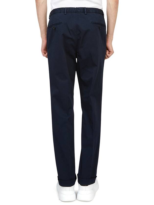 Men's Virgin Wool Straight Pants Navy - DRUMOHR - BALAAN 5