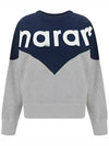 Houston Two-Tone Logo Cotton Sweatshirt Navy Grey - ISABEL MARANT - BALAAN 3