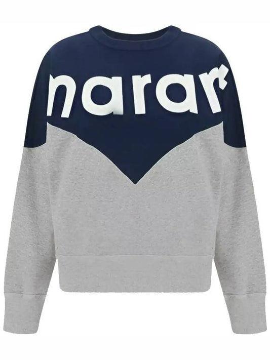 Houston Two-Tone Logo Cotton Sweatshirt Navy Grey - ISABEL MARANT - BALAAN 2