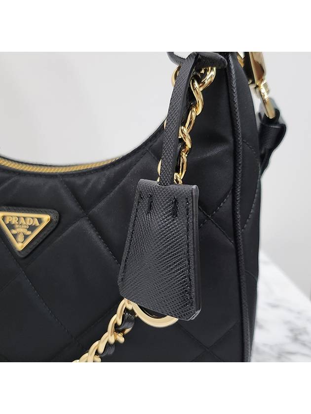 Triangle Logo Re Edition 1995 Chain Nylon Mini Bag Black 1BC204 2AOS F0002 - PRADA - BALAAN 10