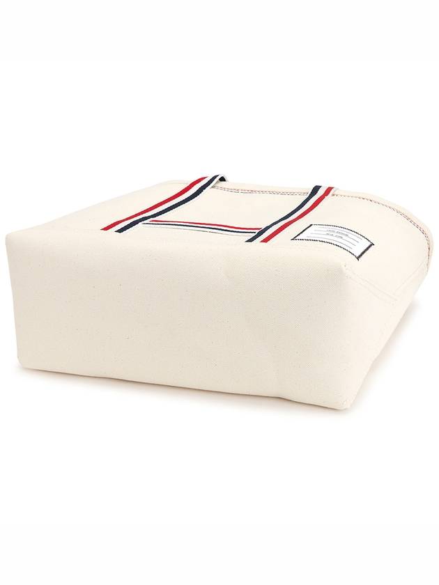 Double Face Cotton Small Tool Tote Bag Off White - THOM BROWNE - BALAAN 6