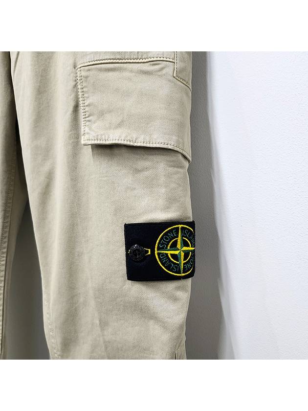 Old Treatment Organic Cotton Straight Pants Beige - STONE ISLAND - BALAAN 6