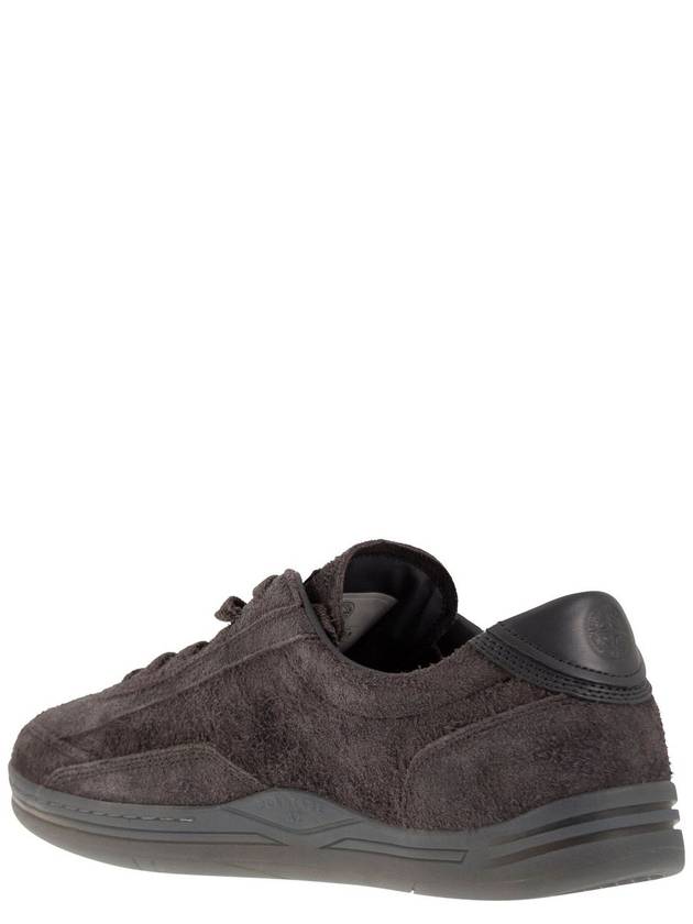 Logo Suede Low Top Sneakers Grey - STONE ISLAND - BALAAN 4