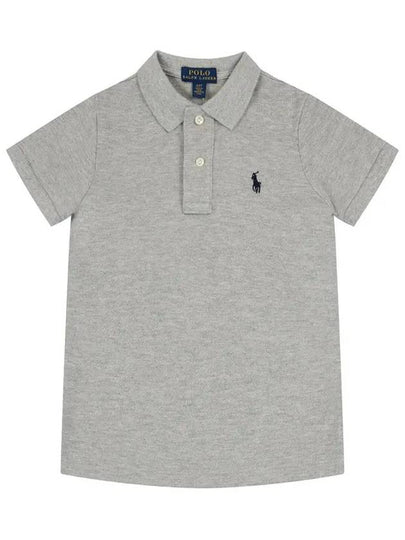 Kids Pony Embroidered Collar T Shirt Gray 603252 002 - POLO RALPH LAUREN - BALAAN 2