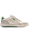 Men's University Low Top Sneakers White Green - PALM ANGELS - BALAAN 10