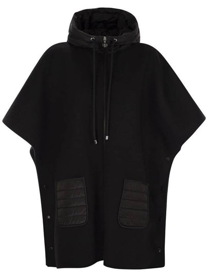 Women's Hooded Down Cape Black - MONCLER - BALAAN 2