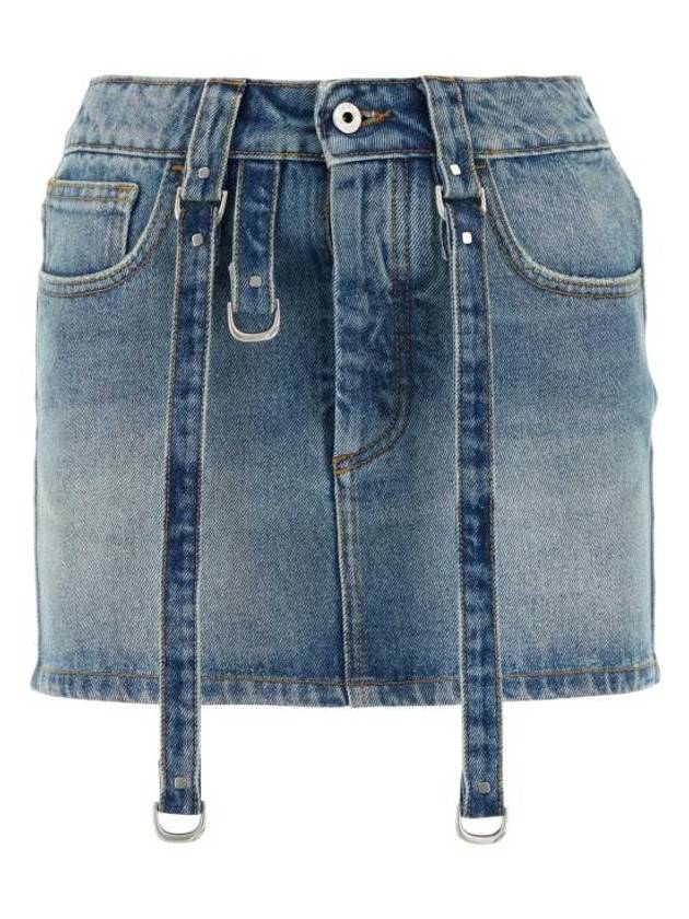 Denim Skirt OWYF028C99DEN001 4500 Blue - OFF WHITE - BALAAN 1