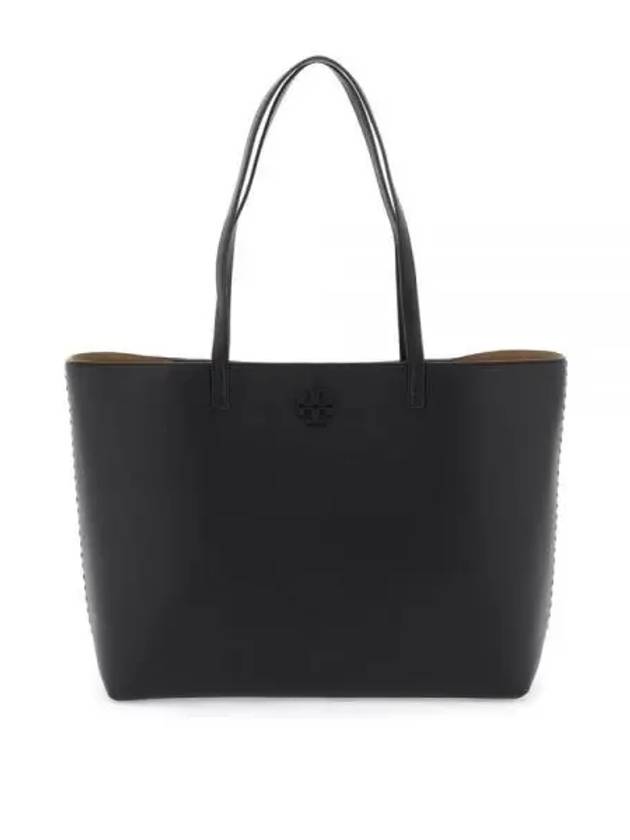 McGraw Logo Leather Tote Bag Black - TORY BURCH - BALAAN 2