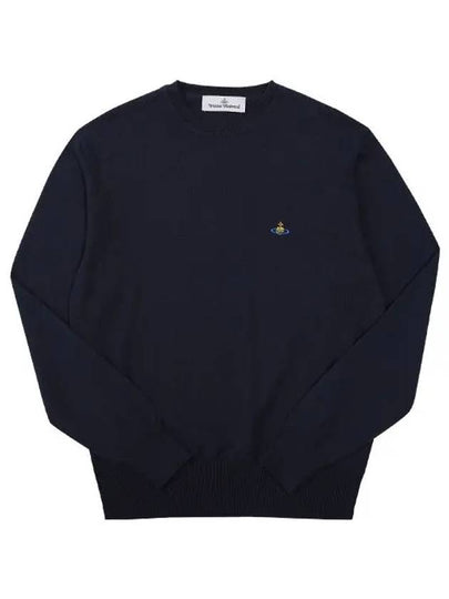 ORB Logo Cashmere Cotton Knit Top Navy - VIVIENNE WESTWOOD - BALAAN 2