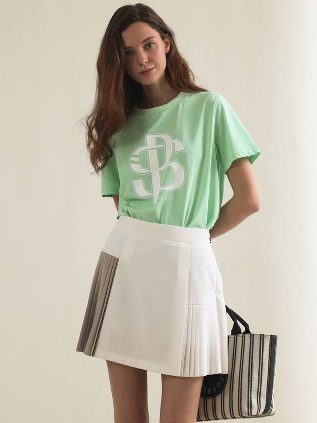 Club color combination pleated skirt White - POSHERD - BALAAN 1