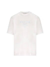 Logo Print Crew Neck Cotton Short Sleeve T-shirt White - PRADA - BALAAN 1