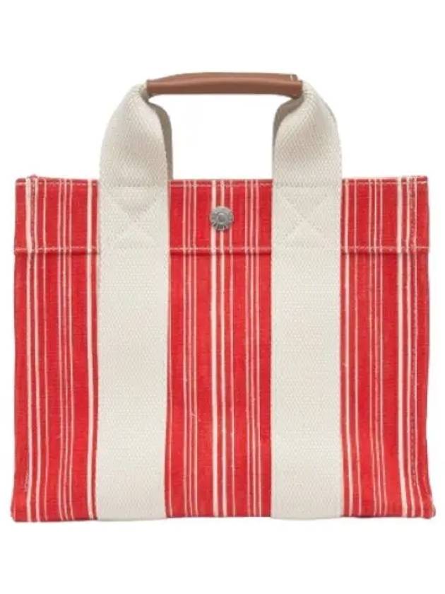 striped linen tote bag red handbag - RUE DE VERNEUIL - BALAAN 1