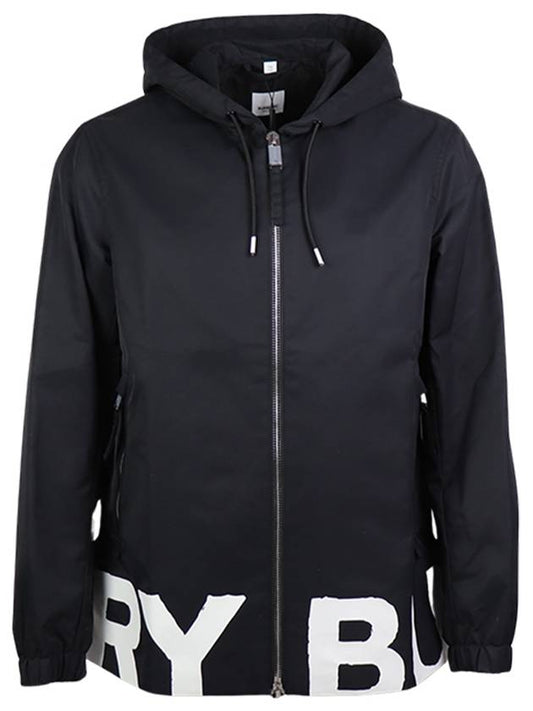 Logo Print Hooded Jacket Black - BURBERRY - BALAAN 2