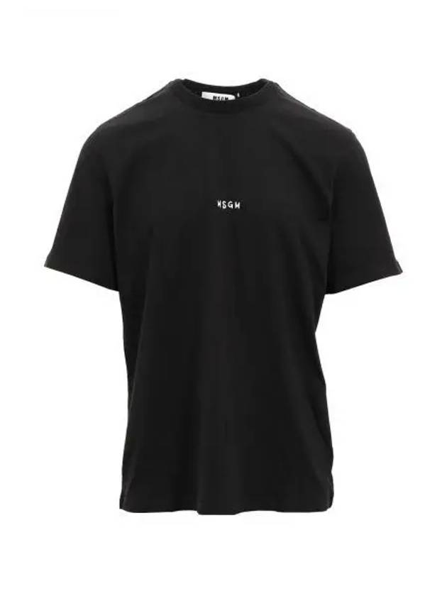 Micro Brushed Logo Print Short Sleeve T-Shirt Black - MSGM - BALAAN 2