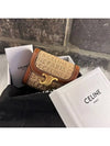 Raffia Calfskin Textile Triomphe Small Natural Wallet Tan Women s 10D782FVA 02NT - CELINE - BALAAN 1