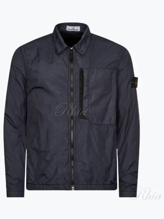 Garment Dyed Crinkle Reps Recycled Nylon Jacket Navy - STONE ISLAND - BALAAN 2