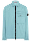 Men's Waffen Pocket Zip-Up Jacket Blue - STONE ISLAND - BALAAN 1